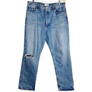 AGOLDE 90's Pinch Distressed Button-fly 100% Cotton Jeans Plus Size 32